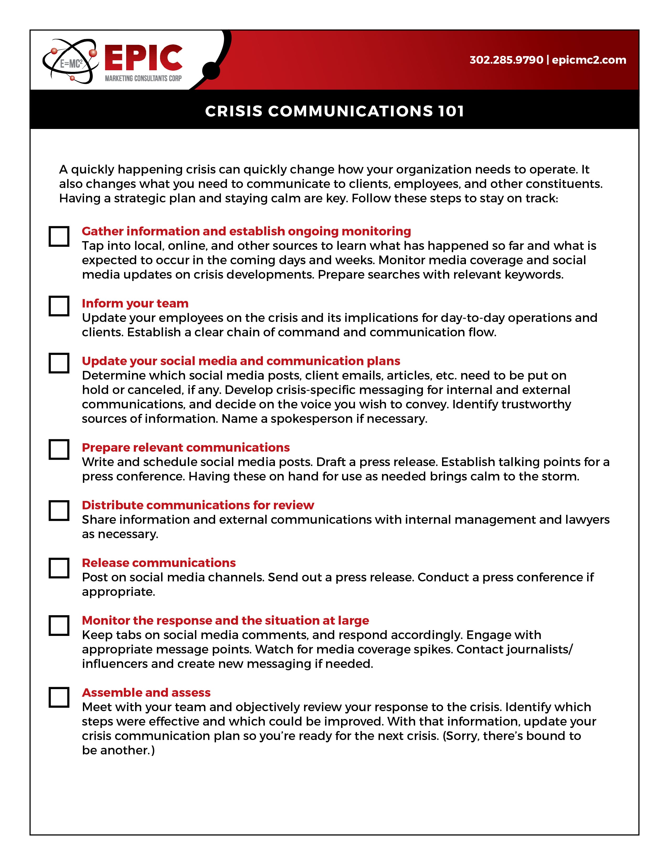 The Epic Marketing Crisis Comms Checklist