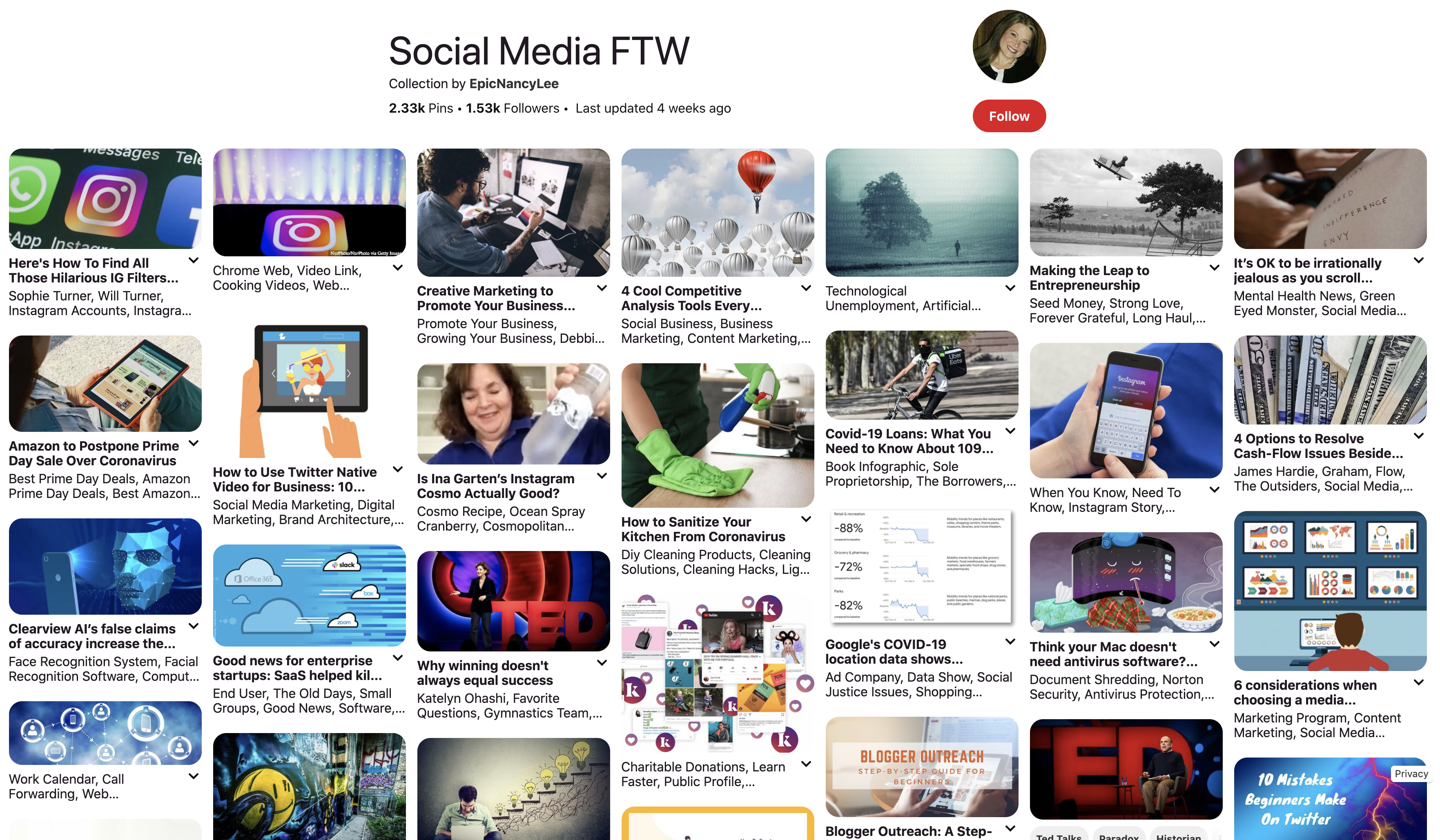 Social Media Tools and Resources on Pinterest