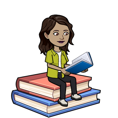 Bitmoji Christina Book Stack